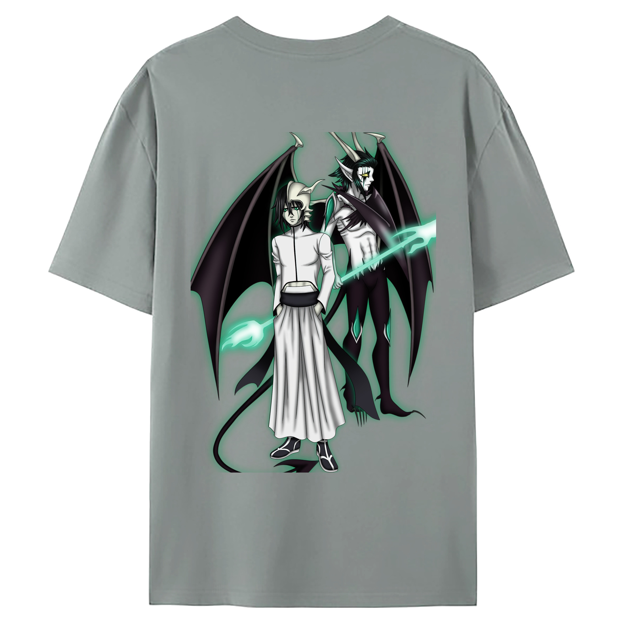 （画像用） ブリーチ ウルキオラ·シファー BLEACH Ulquiorra cifer 綿100％ メンズ半袖Tシャツ（バックプリント） 通気性